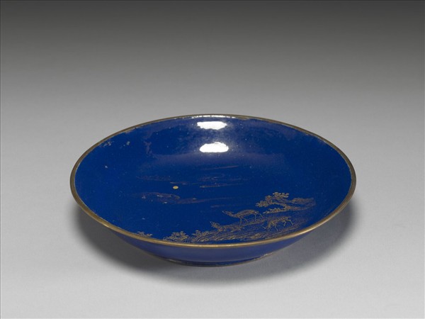 銅胎畫琺瑯三羊開泰圖盤