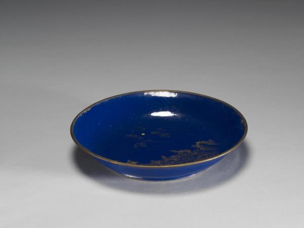 銅胎畫琺瑯三羊開泰圖盤