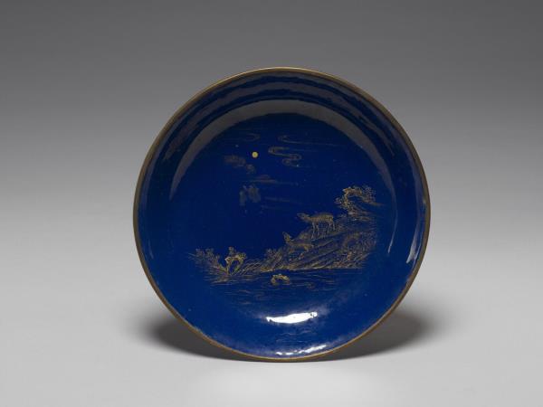 銅胎畫琺瑯三羊開泰圖盤