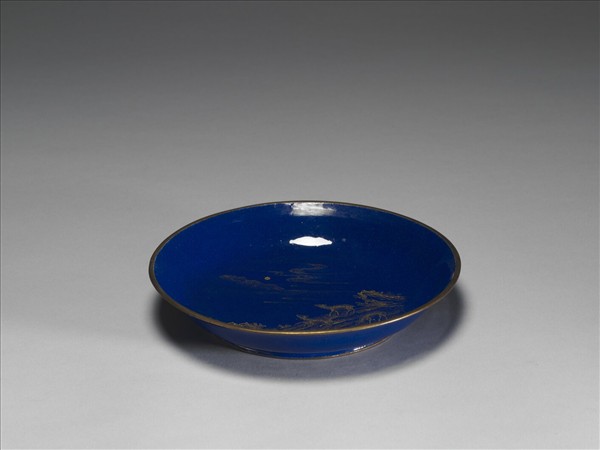 銅胎畫琺瑯三羊開泰圖盤