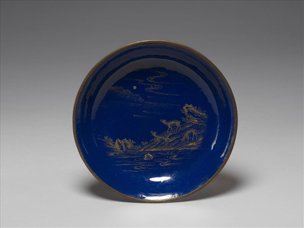 銅胎畫琺瑯三羊開泰圖盤