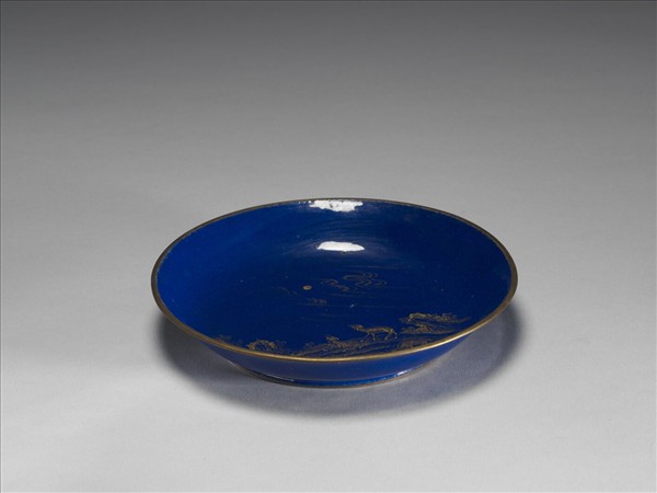 銅胎畫琺瑯三羊開泰圖盤