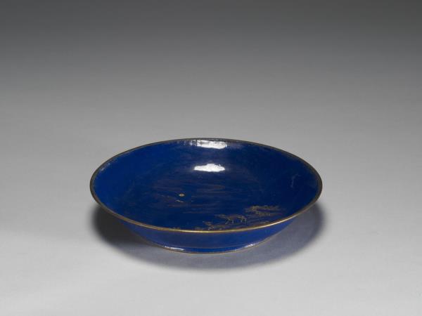 銅胎畫琺瑯三羊開泰圖盤