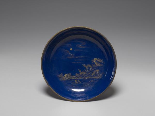 銅胎畫琺瑯三羊開泰圖盤