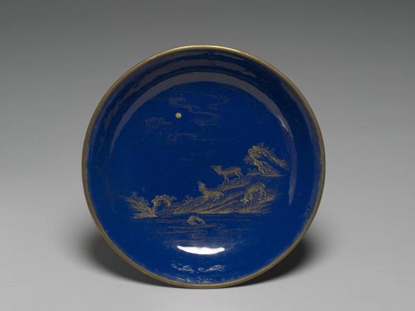 銅胎畫琺瑯三羊開泰圖盤