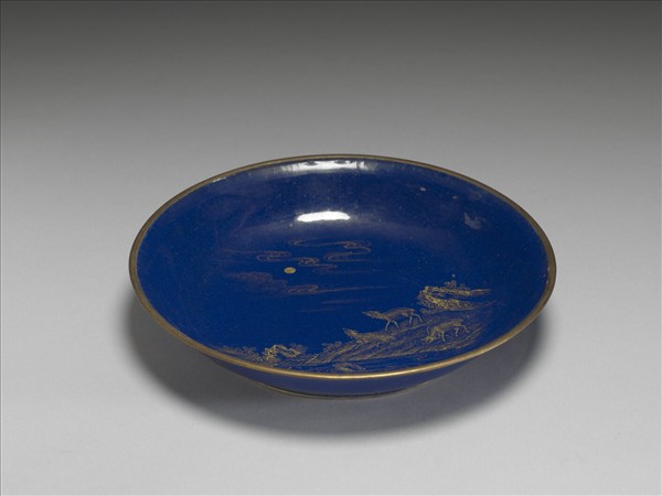 銅胎畫琺瑯三羊開泰圖盤