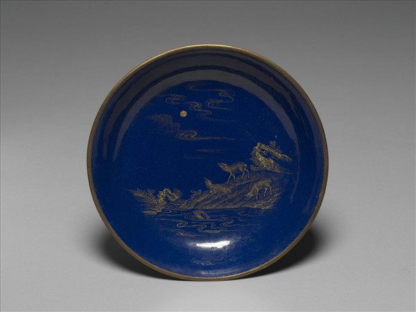 銅胎畫琺瑯三羊開泰圖盤