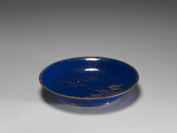 銅胎畫琺瑯三羊開泰圖盤