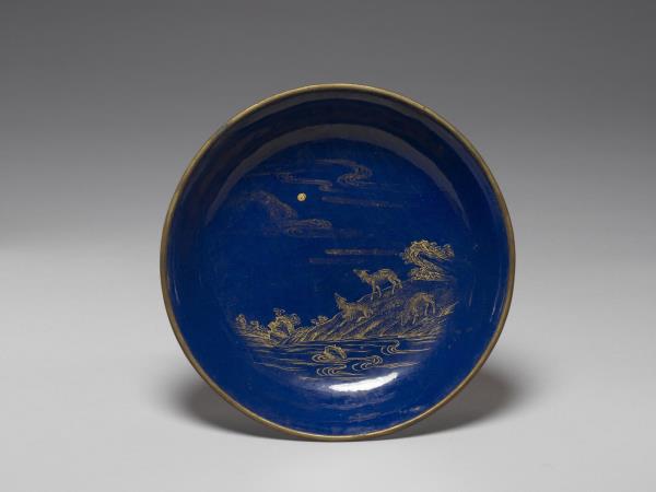 銅胎畫琺瑯三羊開泰圖盤