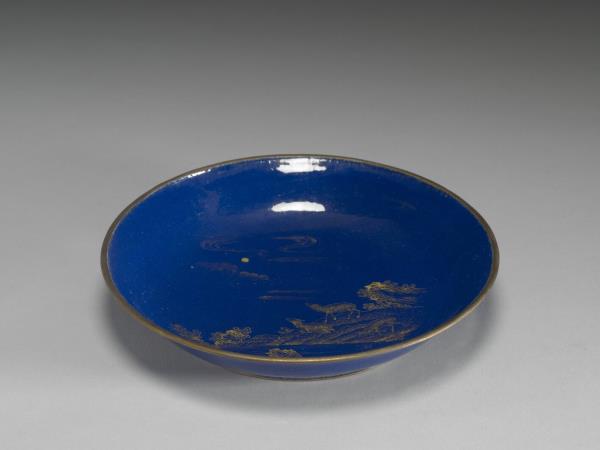 銅胎畫琺瑯三羊開泰圖盤