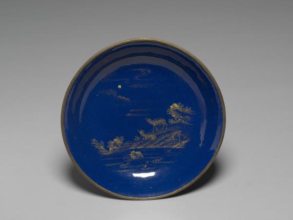 銅胎畫琺瑯三羊開泰圖盤