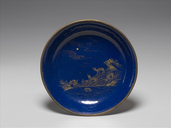 銅胎畫琺瑯三羊開泰圖盤