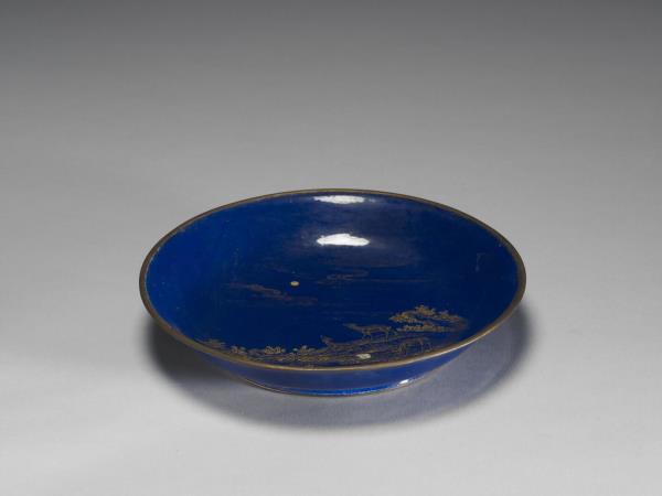 銅胎畫琺瑯三羊開泰圖盤