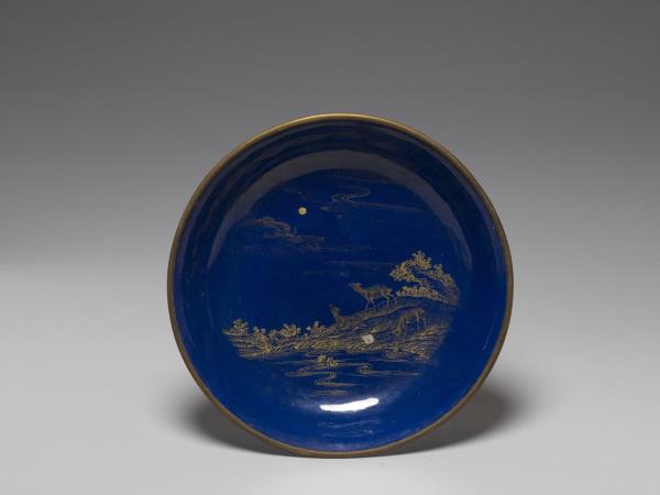 銅胎畫琺瑯三羊開泰圖盤