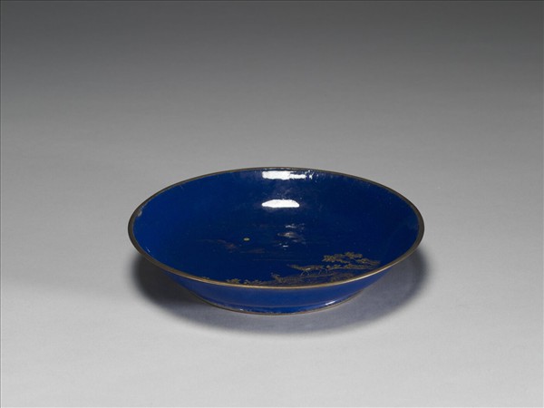 銅胎畫琺瑯三羊開泰圖盤