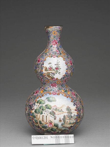 銅胎畫琺瑯轎瓶