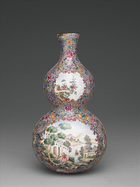 銅胎畫琺瑯轎瓶