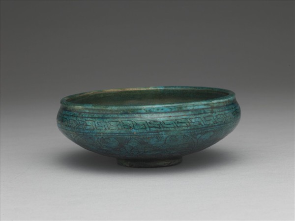 磁州窯 翠藍釉黑花洗