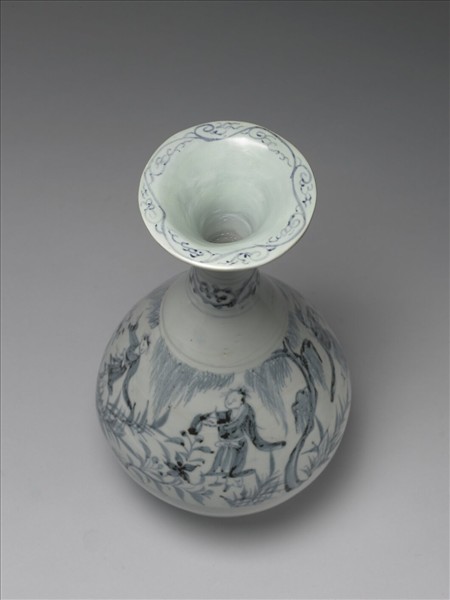 青花人物紋玉壺春瓶