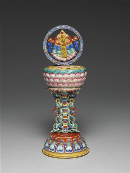 銅胎畫琺瑯五彩八寶（寶傘）