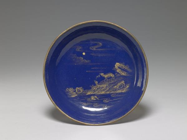 銅胎畫琺瑯三羊開泰圖盤