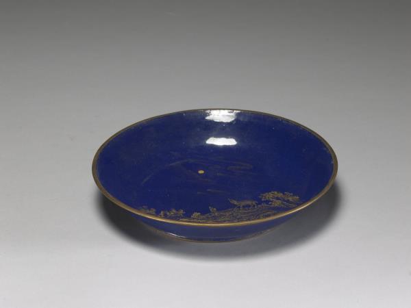 銅胎畫琺瑯三羊開泰圖盤