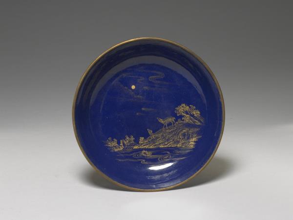 銅胎畫琺瑯三羊開泰圖盤