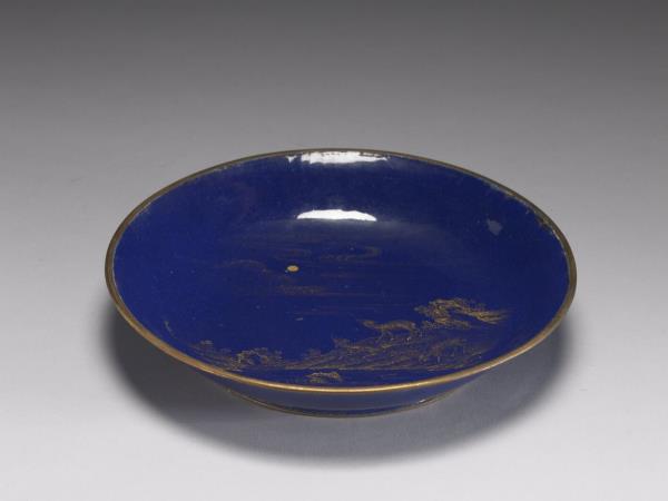 銅胎畫琺瑯三羊開泰圖盤