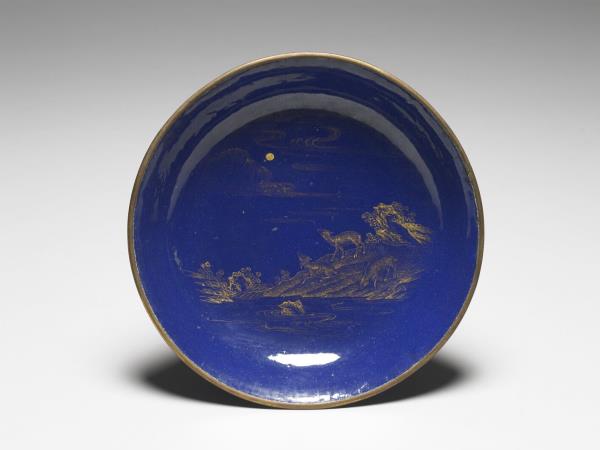 銅胎畫琺瑯三羊開泰圖盤