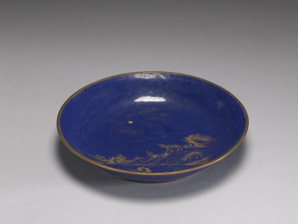 銅胎畫琺瑯三羊開泰圖盤