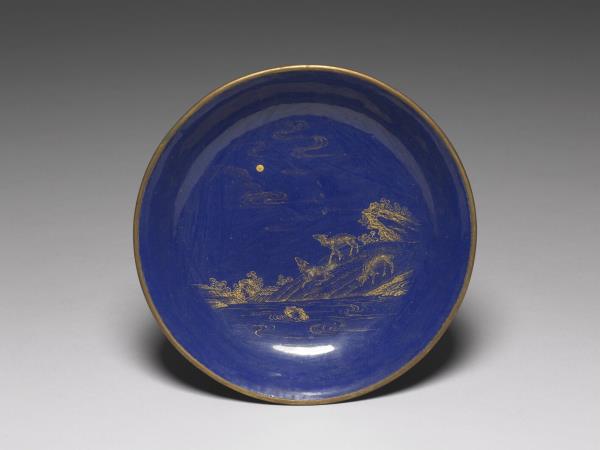 銅胎畫琺瑯三羊開泰圖盤