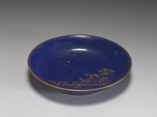 銅胎畫琺瑯三羊開泰圖盤