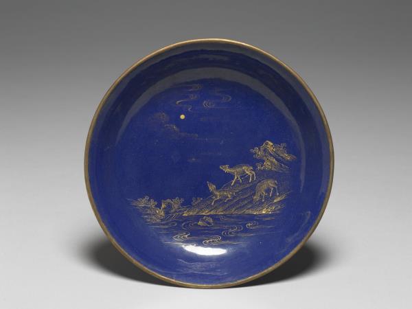 銅胎畫琺瑯三羊開泰圖盤