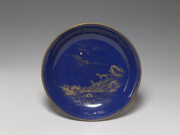 銅胎畫琺瑯三羊開泰圖盤