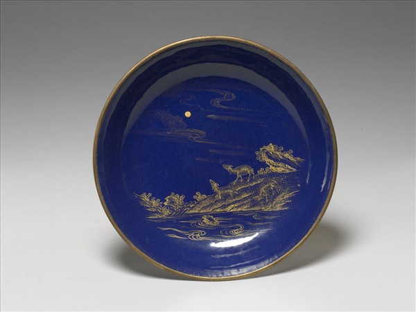 銅胎畫琺瑯三羊開泰圖盤