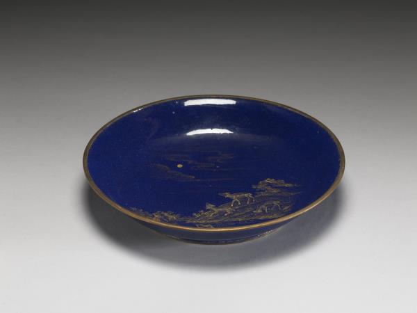 銅胎畫琺瑯三羊開泰圖盤