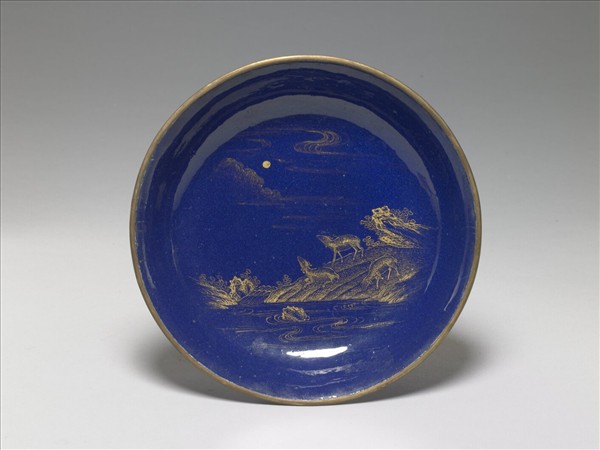 銅胎畫琺瑯三羊開泰圖盤