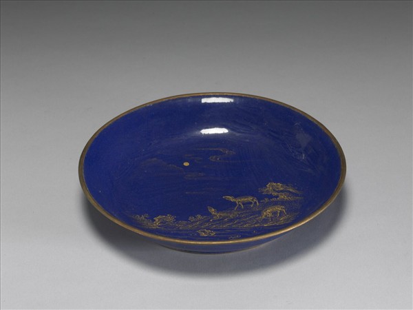 銅胎畫琺瑯三羊開泰圖盤