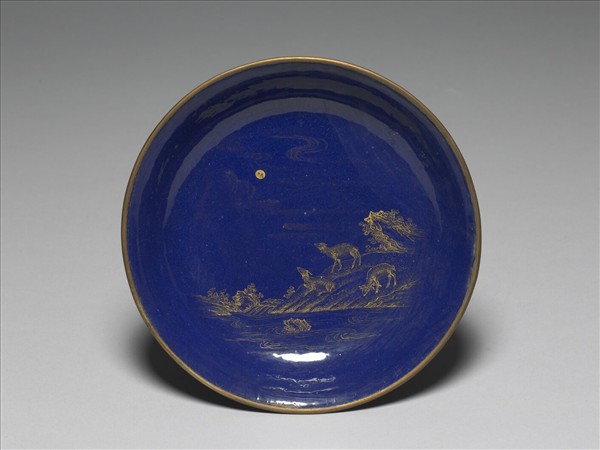 銅胎畫琺瑯三羊開泰圖盤