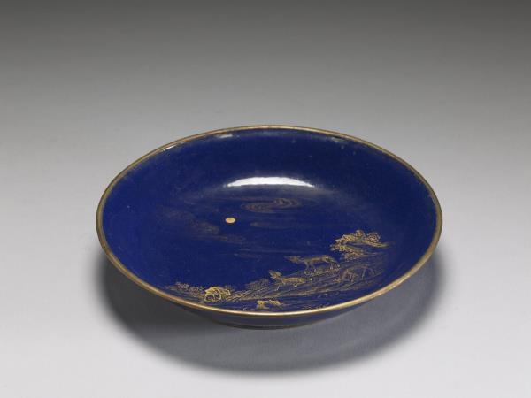 銅胎畫琺瑯三羊開泰圖盤