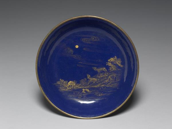 銅胎畫琺瑯三羊開泰圖盤