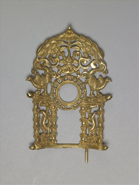 金嵌珊瑚阿彌陀佛三尊像（觀世音菩薩）