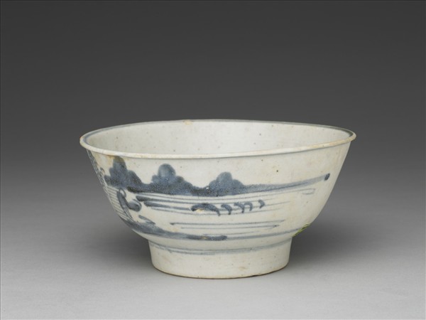 青花山水圖碗