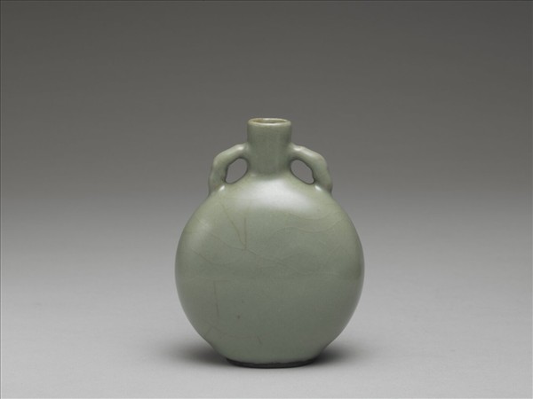 官窯 青瓷弓耳扁壺