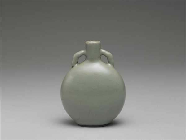 官窯 青瓷弓耳扁壺