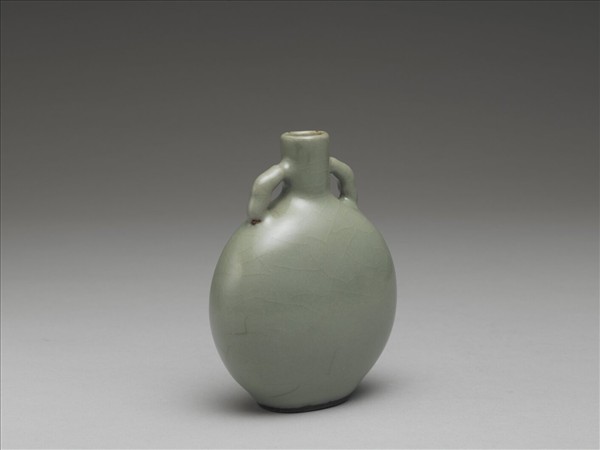 官窯 青瓷弓耳扁壺