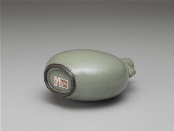 官窯 青瓷弓耳扁壺