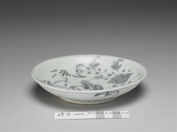 青花竹石花卉紋盤