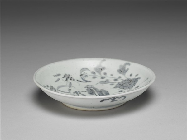 青花竹石花卉紋盤