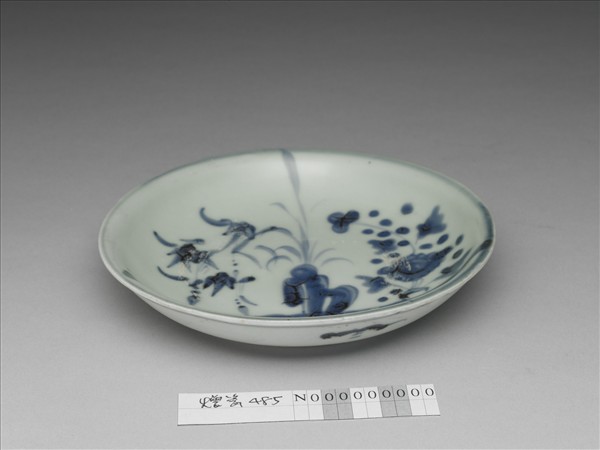 青花竹石花卉紋盤